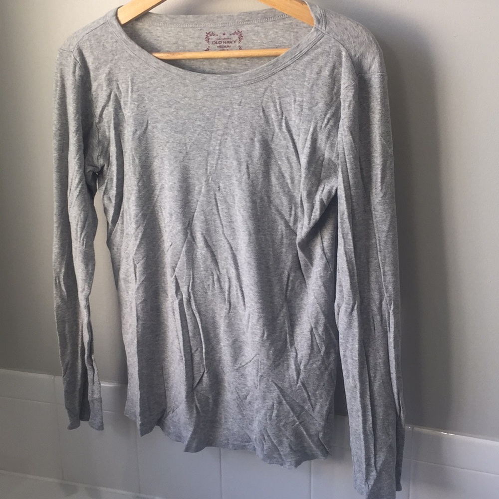 Old Navy Long Sleeve Gray Tee Sz M Maternity
